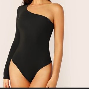 NEW Black one arm bodysuit